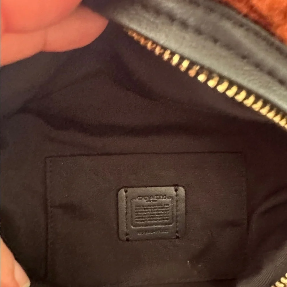 COACH Sherling and Leather Fanny Belt Bag